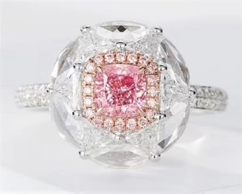 Natural Pink Diamond 18Kt Gold Ring
