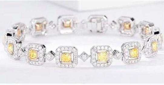 4.15ct Natural Diamond 18Kt Gold Bracelet