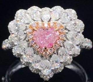 Natural Pink Diamond 18Kt Gold Ring