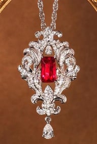 1.2ct Pigeon Blood Red Ruby 18Kt Gold Pendant