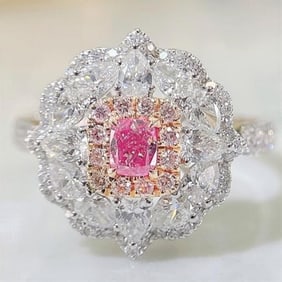 Natural Pink Diamond 18Kt Gold Ring