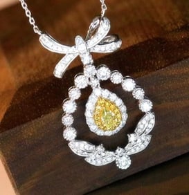 Natural Yellow Diamond 18Kt Gold Necklace
