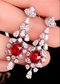 2.2ct Pigeon Blood Ruby 18Kt Gold Earrings