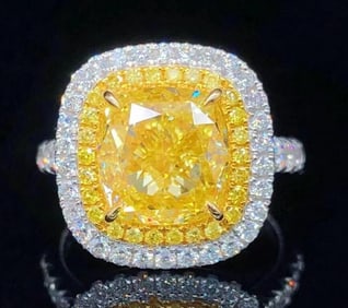 2ct Natural Yellow Diamond 18Kt Gold Ring