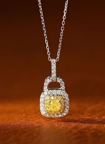 18Kt Gold Natural Yellow Diamond Necklace
