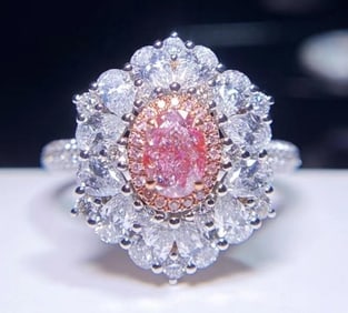 Natural Pink Diamond 18Kt Gold Ring