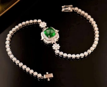 2ct Natural Emerald 18Kt Gold Bracelet