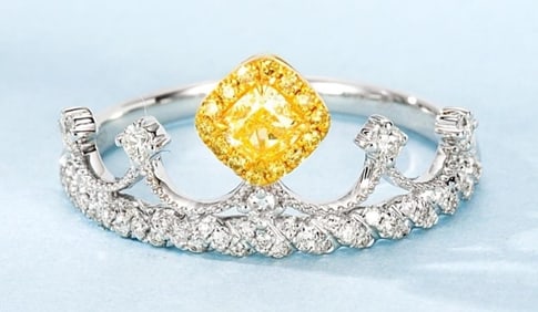 Natural Yellow Diamond 18Kt Gold Ring