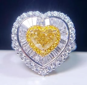 1ct Natural Yellow Diamond 18Kt Gold Ring