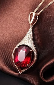 7ct Natural Tourmaline 18Kt Gold Pendant