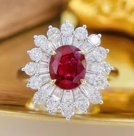 1.28ct Pigeon Blood Ruby 18Kt Gold Ring