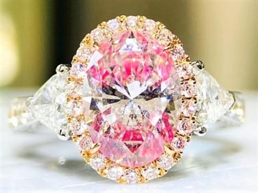 2.51ct Natural Pink Diamond 18Kt Gold Ring