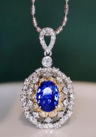 Royal Blue Sapphire 18Kt Gold Pendant