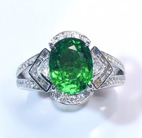 3ct Natural Tsavorite 18Kt Gold Ring