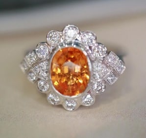 1.5ct Fanta Spessartite 18Kt Gold Ring