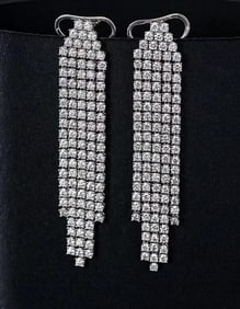 5.26cts Natural Diamond 18Kt Gold Earrings