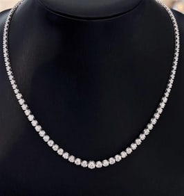 6.8ct Natural Diamond 18Kt Gold Necklace