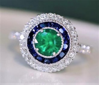 Afghanistan Emerald 18Kt Gold Ring