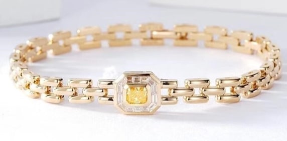 18Kt Gold Natural Yellow Diamond Bracelet