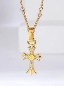 18Kt Gold Natural Yellow Diamond Necklace