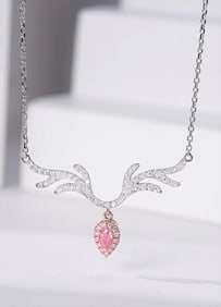 18Kt Gold Natural Pink Diamond Necklace