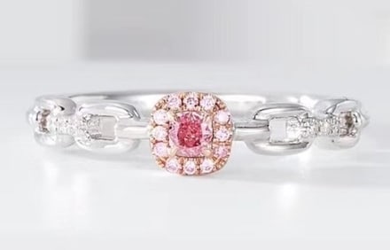 Natural Pink Diamond 18Kt Gold Ring