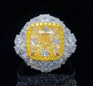 4ct Natural Yellow Diamond 18Kt Gold Ring