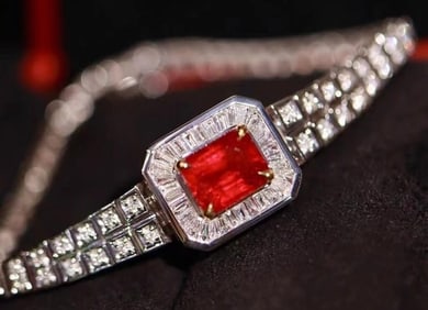 3.6ct Natural Ruby 18Kt Gold Bracelet