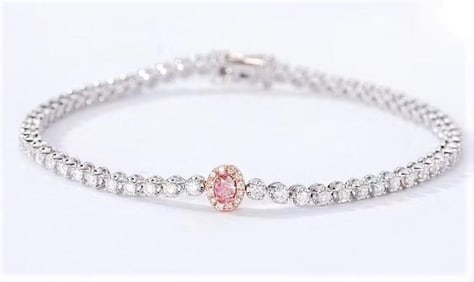 18Kt Gold Natural Pink Diamond Bracelet
