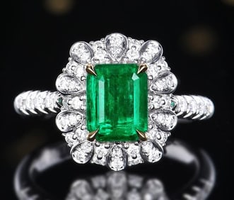 1.6ct Natural Emerald 18K Gold Ring