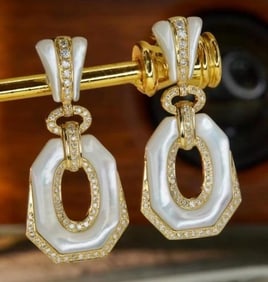 Natural Diamond 18K Gold Earrings