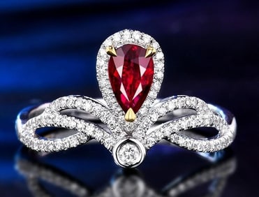 Pigeon Blood Ruby 18K Gold Ring