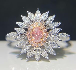 Natural Pink Diamond 18K Gold Ring
