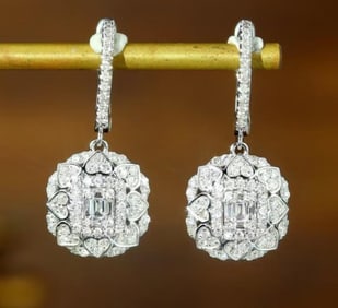 0.9cts Natural Diamond 18K Gold Earrings