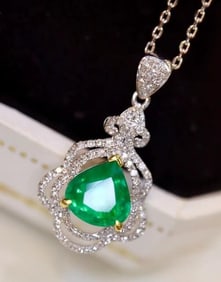 1ct Natural Emerald 18Kt Gold Pendant