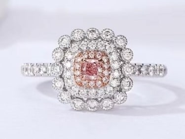 Natural Pink Diamond 18Kt Gold Ring