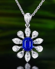 1.8ct Royal Blue Sapphire 18Kt Gold Pendant