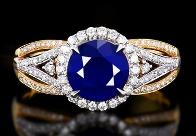 2.1ct Sri Lankan Sapphire 18Kt Gold Ring