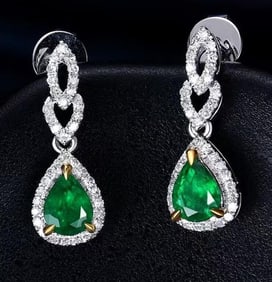 Zambian Emerald 18Kt Gold Earrings