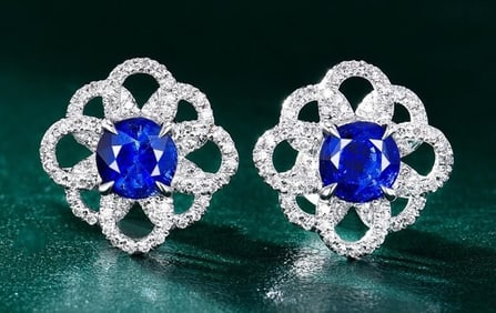 1.2cts Sri Lankan Sapphire 18Kt Gold Earrings