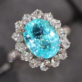 3.4ct Paraiba Tourmaline 18Kt Gold Ring