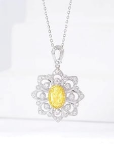 1ct Natural Yellow Diamond 18Kt Gold Pendant