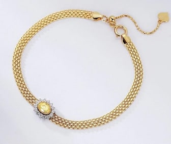18Kt Gold Natural Yellow Diamond Bracelet