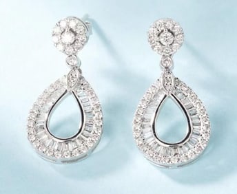 0.9cts Natural Diamond 18Kt Gold Earrings