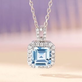 1.2ct Natural Aquamarine 18Kt Gold Pendant