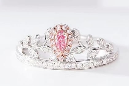 Natural Pink Diamond 18K Gold Ring