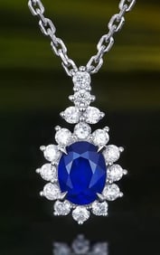 1ct Sri Lankan Sapphire 18Kt Gold Pendant