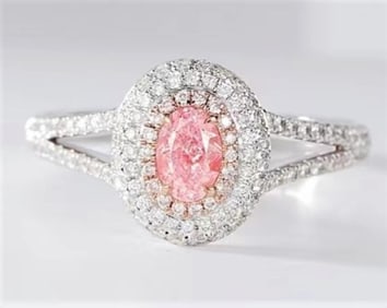Natural Pink Diamond 18Kt Gold Ring