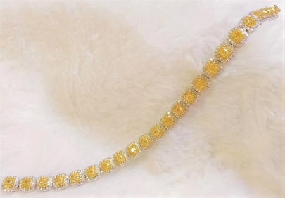 7.5cts Natural Diamond 18Kt Gold Bracelet