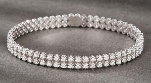 3.48cts Natural Diamond 18Kt Gold Bracelet